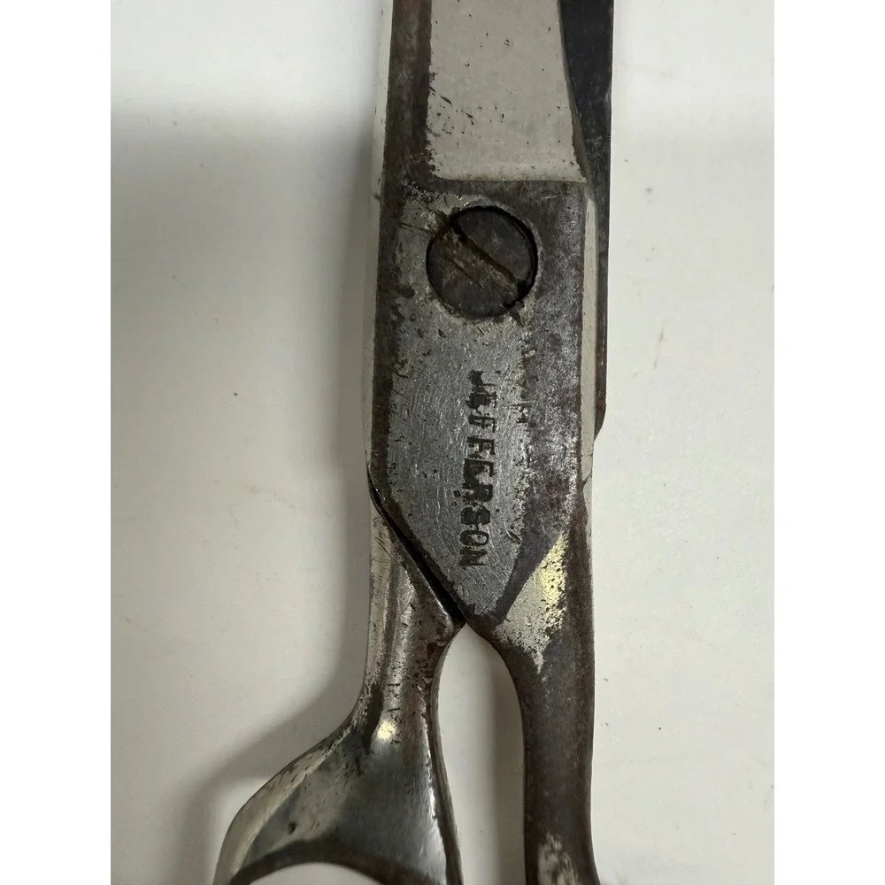 Vintage Jefferson 8 Inch Tailor Shears Forged Steel Industrial Sewing Scissors